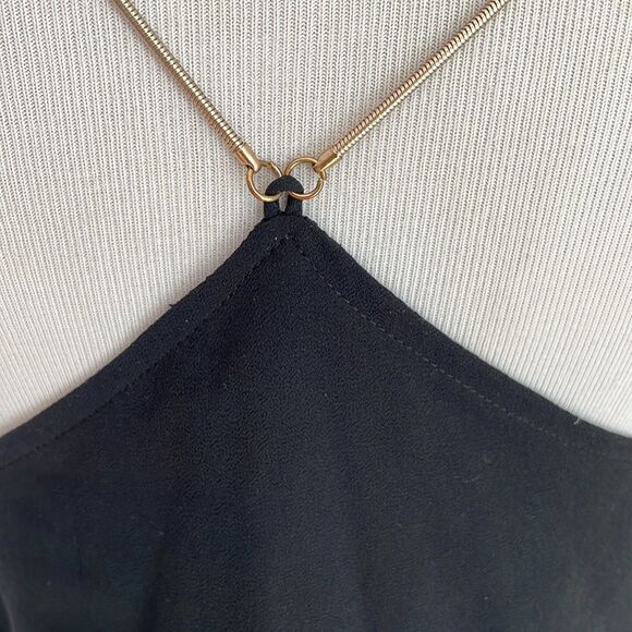 Black blouse with metal chain straps by love culture size Small - Picture 6 of 8